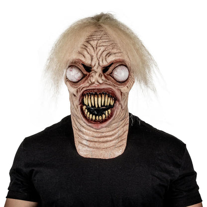 REV Máscara de Látex Alien Creepy con Cuello | Máscara Realista de Extraterrestre Talla Mediana para Halloween, Cosplay y Fiestas de Terror