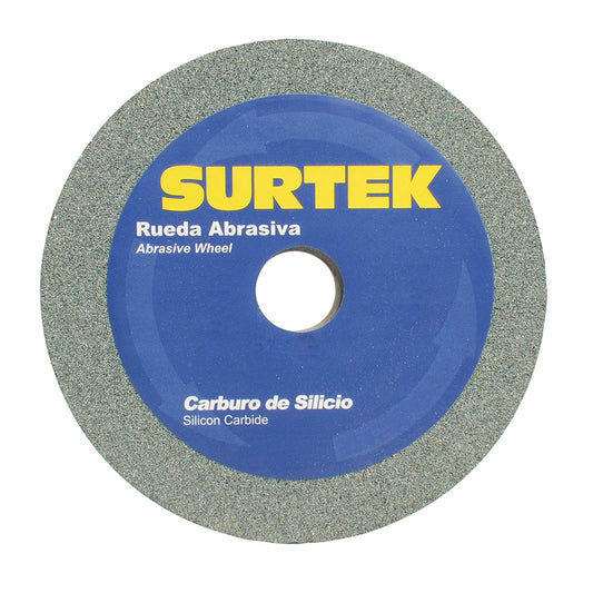 Surtek 128032 Rueda Abrasiva de Carburo de Silicio, Grano 60, 6 X 1"
