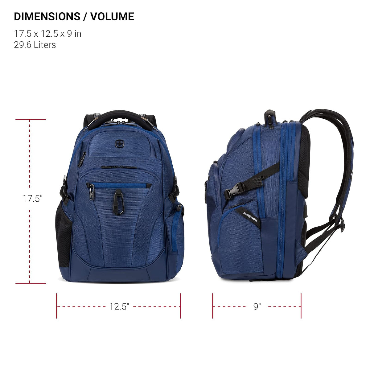 SwissGear 6752 TSA Friendly ScanSmart Laptop Backpack, Fits Most 17 Inch Laptops - Navy Ballistic