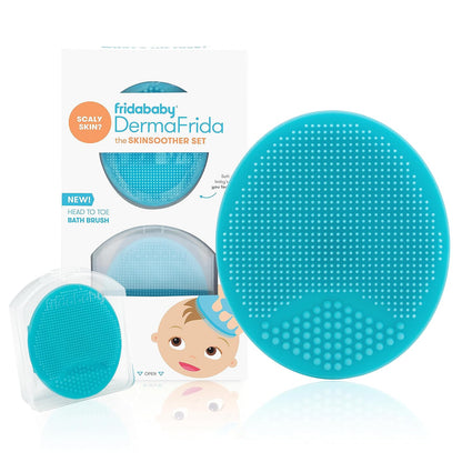 Frida SkinSoother Cepillo de Silicona para Costra Láctea - Azul - 2 Count (Pack of 1)