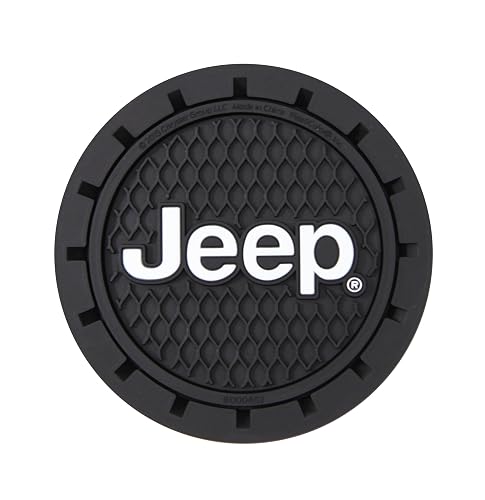 Plasticolor Portavasos con Logotipo de Jeep para Auto, Negro, Paquete de 2, 000652R01