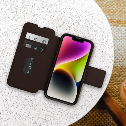 OtterBox STRADA FOLIO SERIES para iPhone 14 & iPhone 13 - ESPRESSO (Cafe)