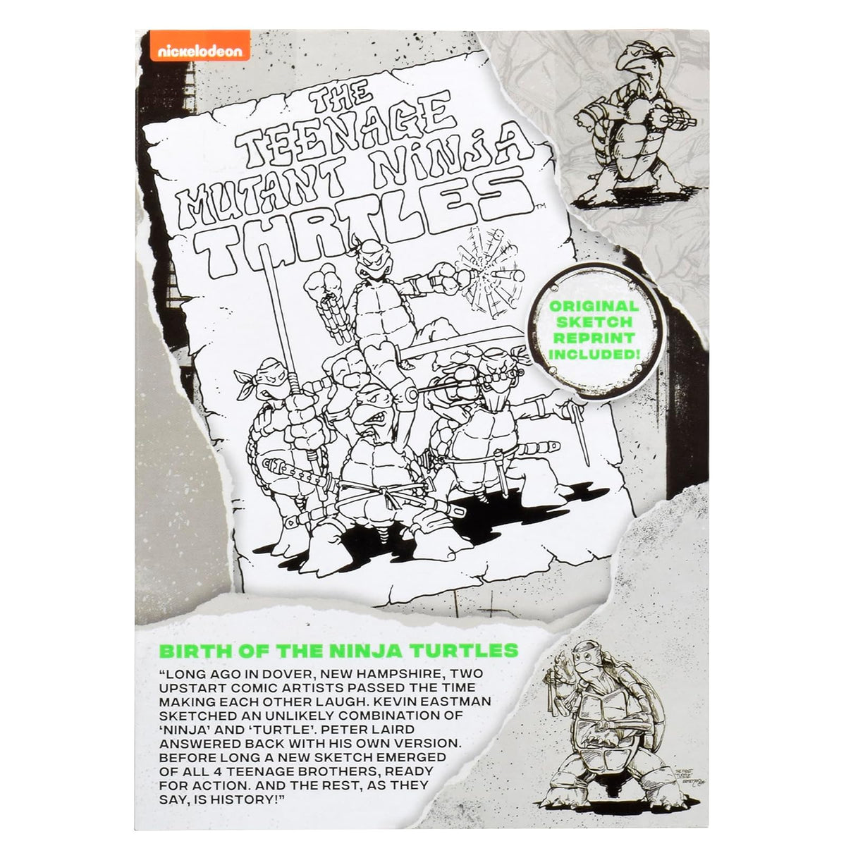 TMNT Classic - Michelangelo 40th Anniversary Sketch Figura De Acción Articulada con Boceto Original Incluido Edición Coleccionable