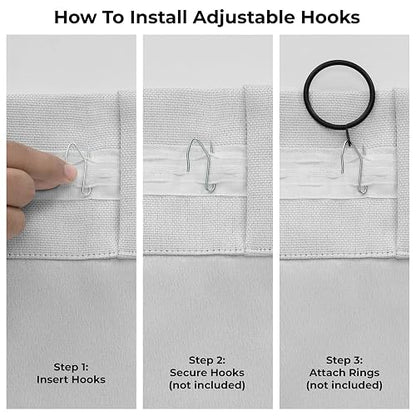 HPD Half Price Drapes - Cortinas de Lino sintético para Sala de Estar (1 Panel), 50 de Ancho x 96 de Largo, Cortinas texturizadas para oscurecer la habitación para recámara, 96 Pulgadas de Largo