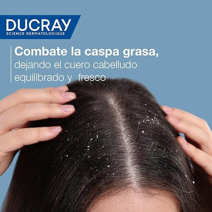 DUCRAY, Kelual Squanorm Shampoo Tratante, Para Caspa Grasa, Limpieza Reguladora y Anticaspa, 200 ml