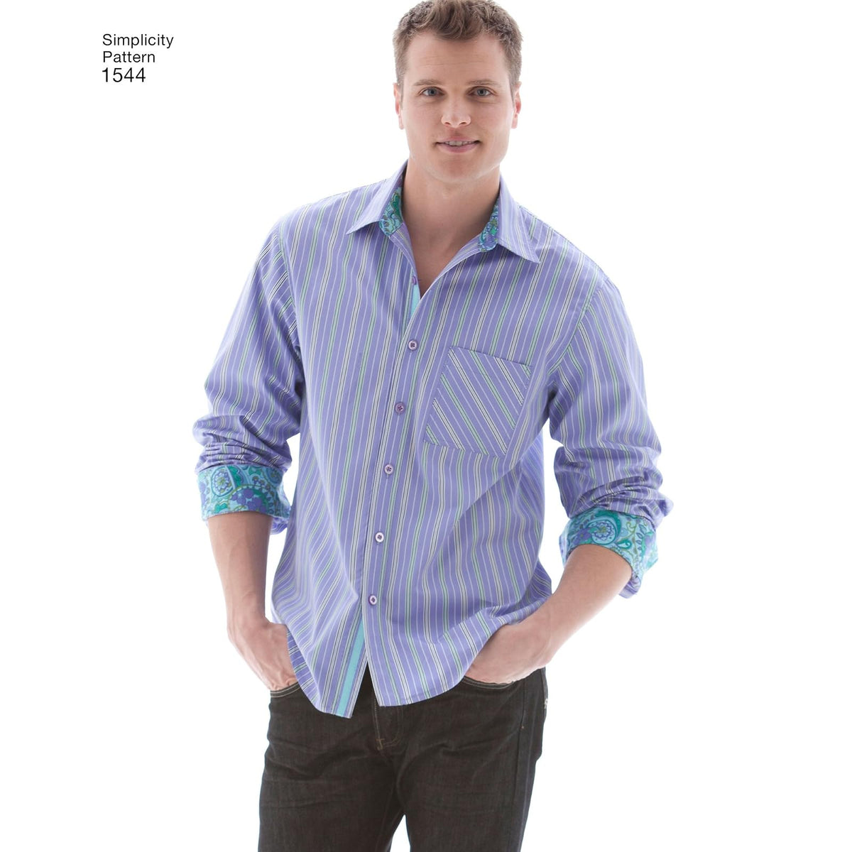 Simplicity 1544 - Camisa de Vestir con Botones para Hombre, 34-42