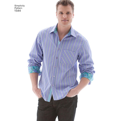 Simplicity 1544 - Camisa de Vestir con Botones para Hombre, 34-42