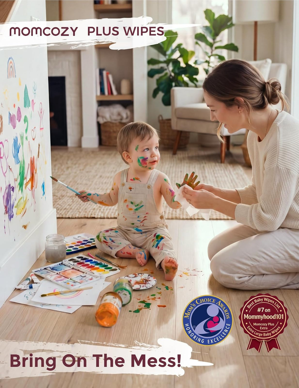 Momcozy - Toallitas de bebé de tamaño extragrande, 99% a base de agua, sin perfume e hipoalergénico, toallitas limpiadoras e hidratantes para piel sensible, 8 paquetes de tapa abatible (480 toallitas
