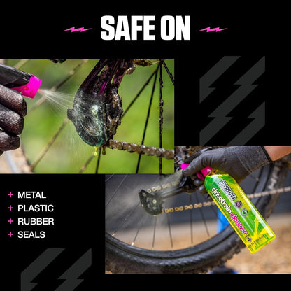 Muc Off Limpiador de Tren de transmisión Bio, 500 mililitros, eficaz Limpiador de Cadena de Bicicleta Biodegradable y espray desengrasante, Apto para Todo Tipo de