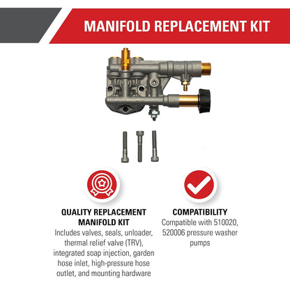 Simpson Cleaning 7108366 Kit de repuesto para bomba de lavado a presión axial de leva Simpson Cleaning 7108366 OEM Technologies 510020 y 520006, Multi