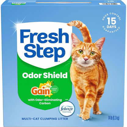 Fresh Step Arena para gatos, arena para gatos con el poder de Febreze con aroma refrescante ganancia de 6 kg