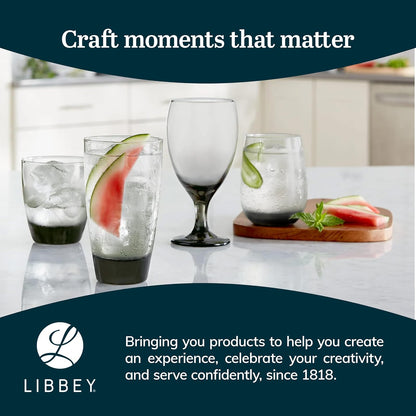Libbey 2154SM 18-Ounce Classic Cooler Glass in Smoke, Set of 12
