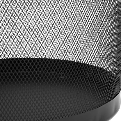 Mind Reader Mesh Trash Can, Set of 3, Waste Paper Basket, Round, Office, Metal Mesh, 11.5" L x 11.5" W x 13.75" H, Black