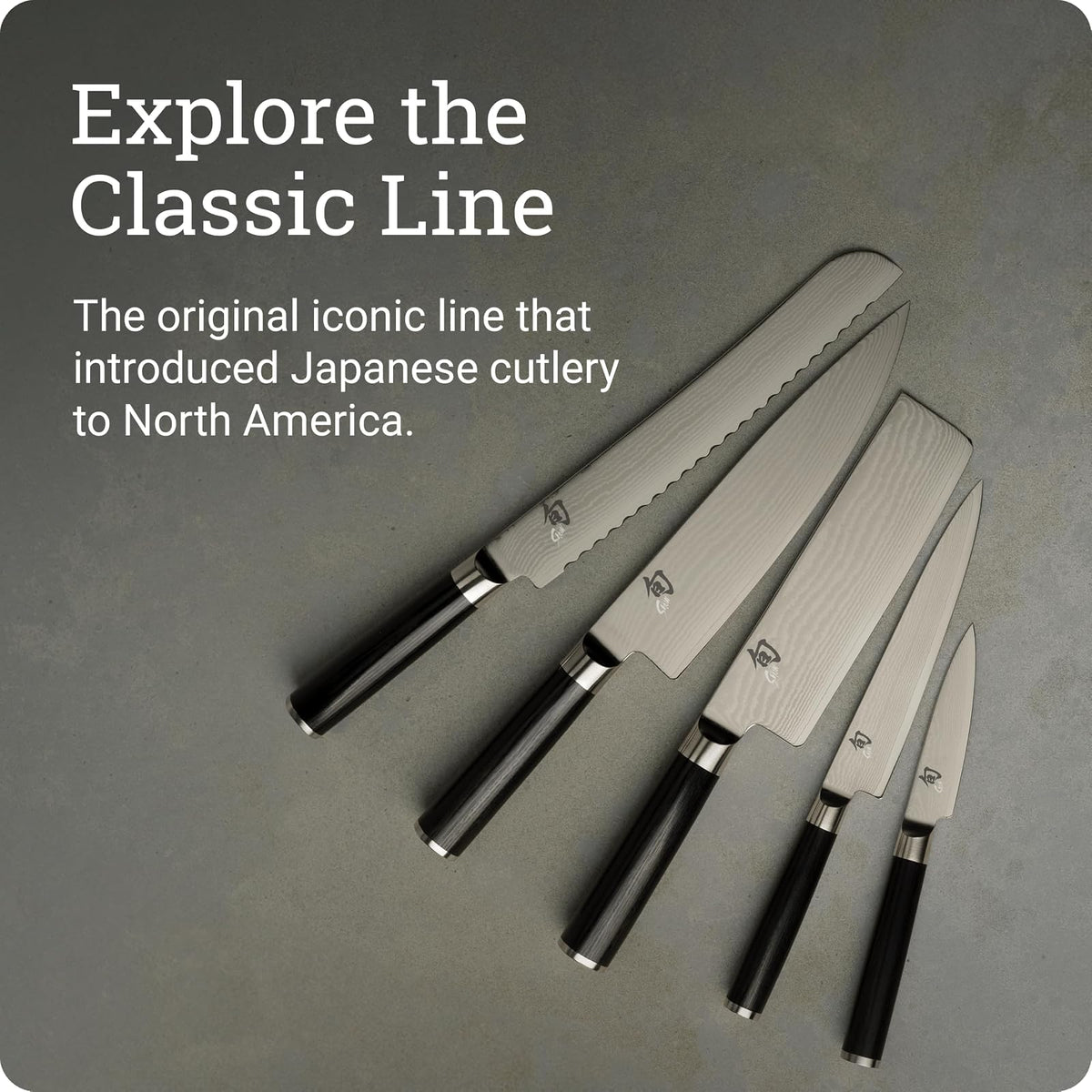 Shun Classic Offset Cuchillo de Pan Japonés | 8.2 pulgadas, cuchillo dentado, negro, mango Pakkawood