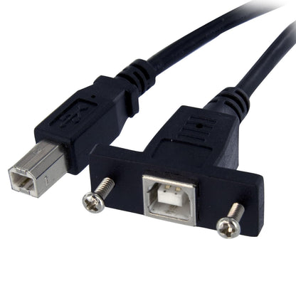 StarTech USBPNLBFBM1 Cable USB de Montaje en Panel USB B a USB B de 30 cm, Hembra a Macho, 30 cm