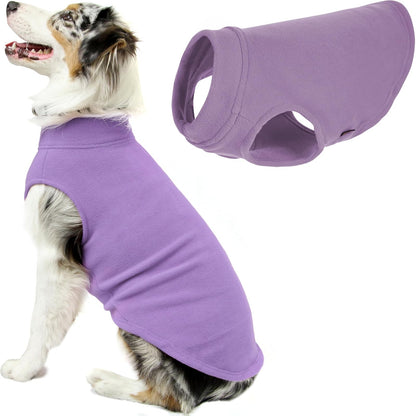Gooby Chaleco de Forro Polar Elástico para Perro, Clima Frío - Lavanda - 58 inches