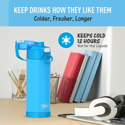 THERMOS FUNTAINER - Acero inoxidable de 16 onzas, color azul vaquero
