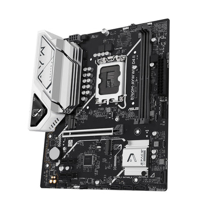 ASUS B760M-AYW WiFi D4 II Placa Base microATX Intel B760 LGA 1700 | Compatibilidad PCIe 5.0 x16, dos ranuras M.2, DDR4, Realtek 2.5Gb Ethernet, Wi-Fi 6, HDMI, USB frontal 5Gbps