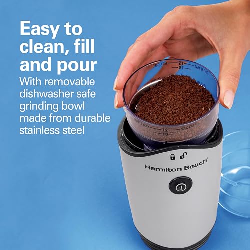 Hamilton Beach 80350G Molino de Café y Especias, 12 Tazas, Plata