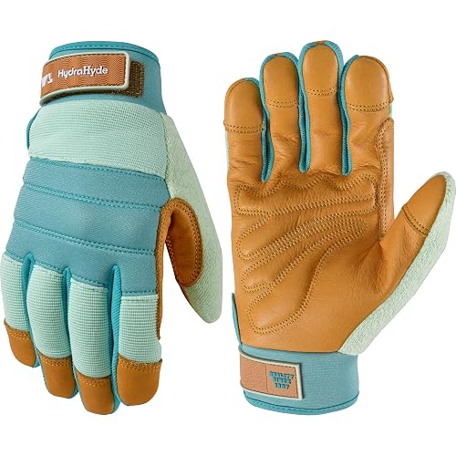 HydraHyde - Guantes de jardinería de piel resistente al agua para mujer, talla pequeña (Wells Lamont 3250)