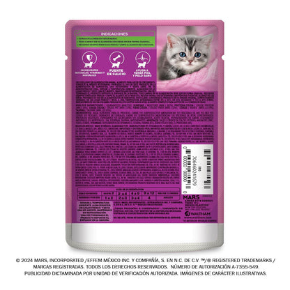 Whiskas - Alimento Húmedo para Gatitos, Sabor Atún, con Proteína, Zinc, Vitamina E y Fibra, 24 Sobres para Gato, 85 gr. c/u