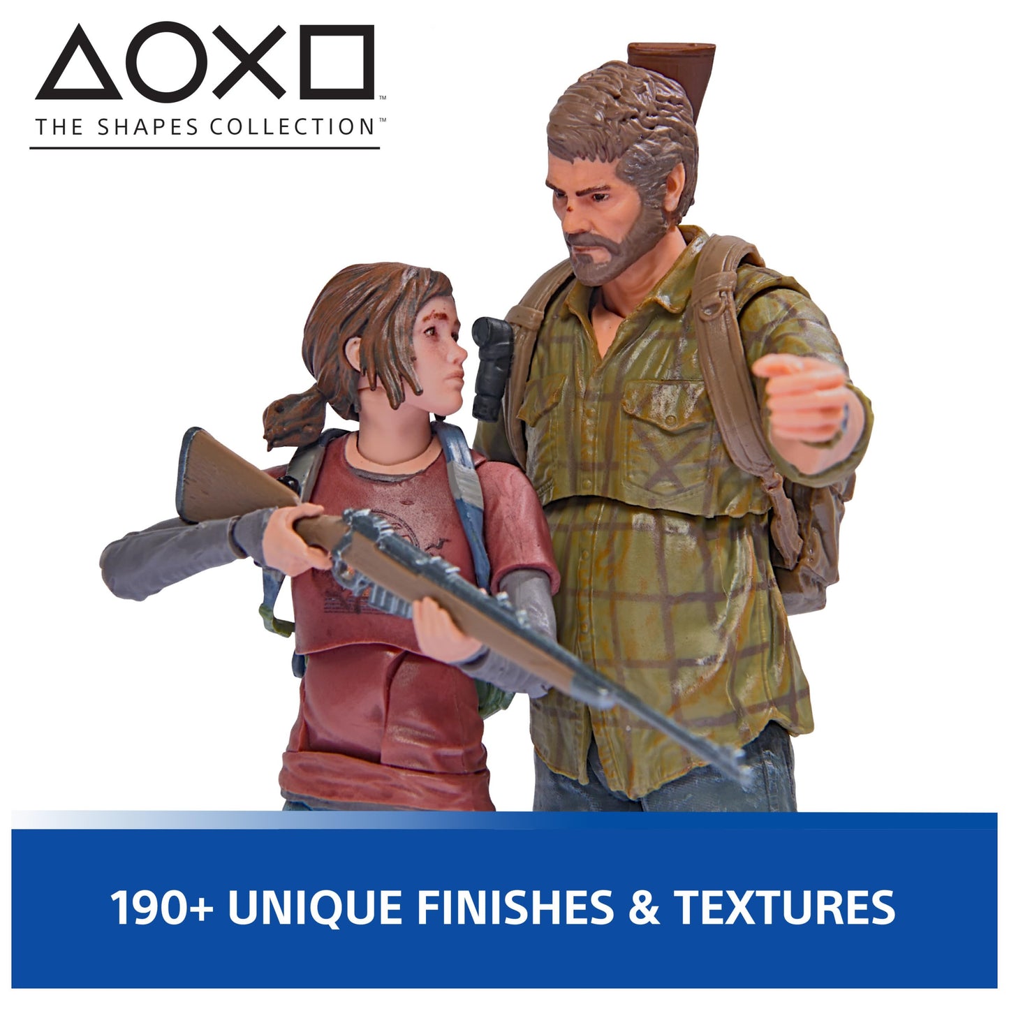 PlayStation The Last of Us, Pack de 2 Figuras de acción de Joel & Ellie de 15 cm con 19 Accesorios, The Shapes Collection, para Fans y coleccionistas de la PS5 a Partir de 17 años