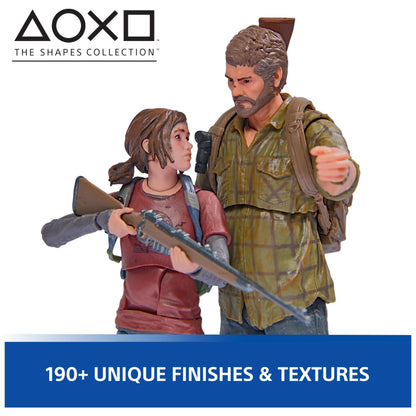 PlayStation The Last of Us, Pack de 2 Figuras de acción de Joel & Ellie de 15 cm con 19 Accesorios, The Shapes Collection, para Fans y coleccionistas de la PS5 a Partir de 17 años