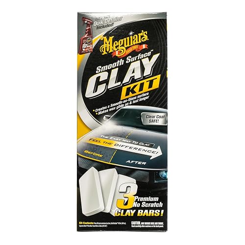 Meguiar's G191700, Smooth Surface Clay Kit, 5 Piezas | Arcilla segura y fácil para un acabado suave como vidrio