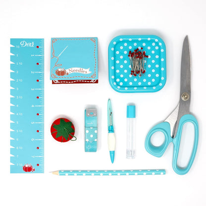 Dritz 27084A Sewing Box Kit, Teal/White