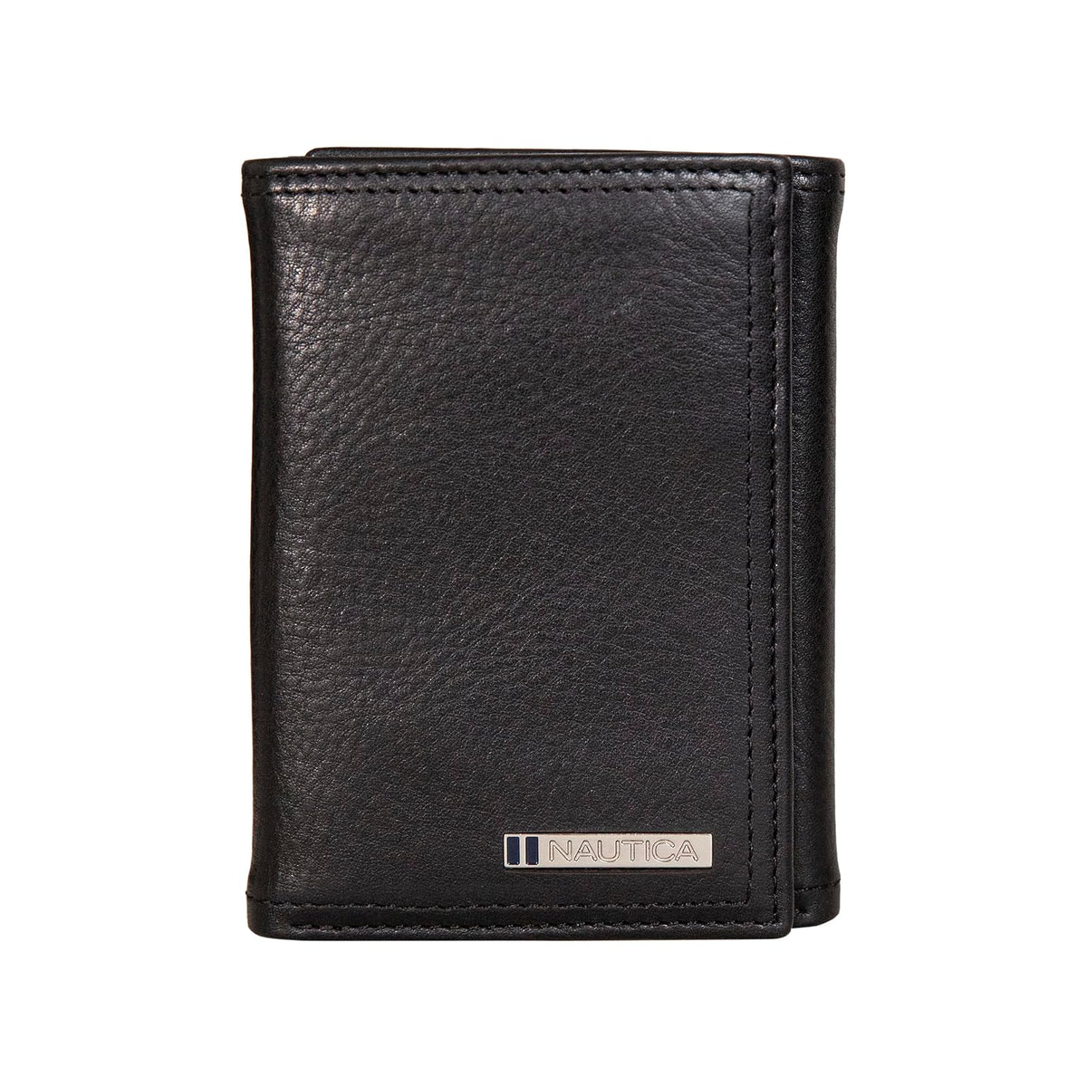 Nautica - portafolios clásica de piel triple RFID para hombre (disponible en grano liso o guijarro) - Talla Única - Negro