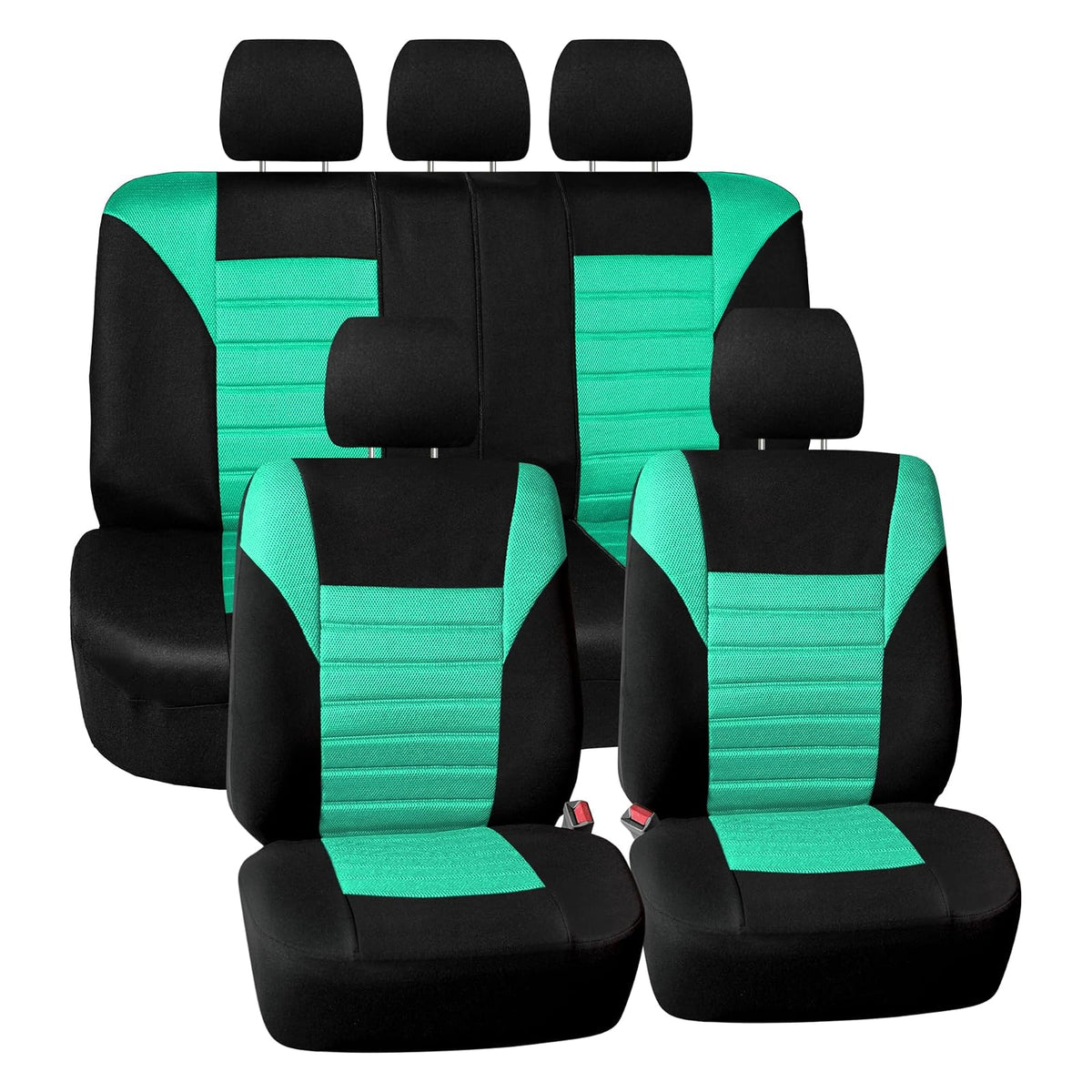 FH Group FB068PURPLE115 - Funda de Asiento de Automóvil Universal púrpura (Compatible con Malla de Aire de diseño en 3D Premium y Banco Trasero Dividido), Mint - Menta