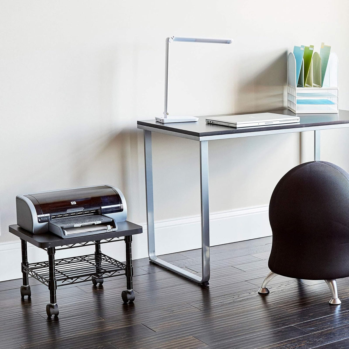 Safco 5206BL Under-Desk Printer/Fax Stand, Black