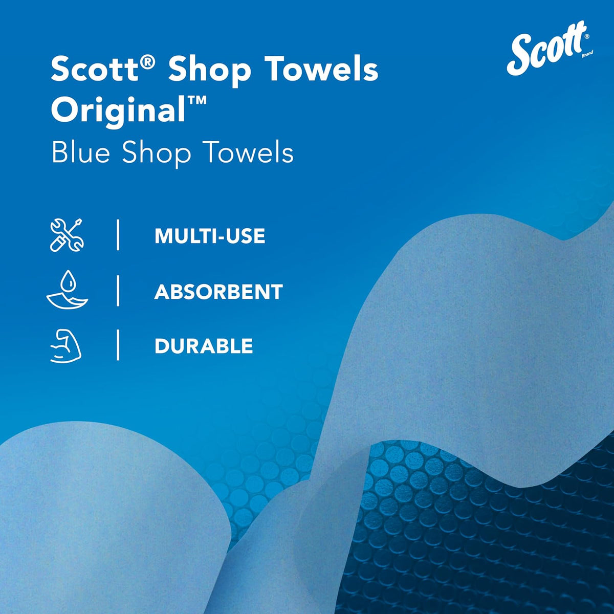 Kimberly-Clark Scott - Toallas para taller, Azul, 12 Rolls