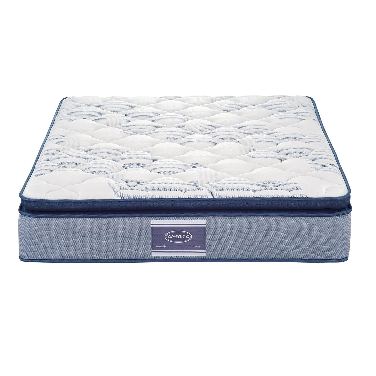 Colchón Individual America Celtic, Colchoneta Pillow Top, Resorte Infiniti, Confort Medio, Hipoalergénico, Soporte Ergonómico