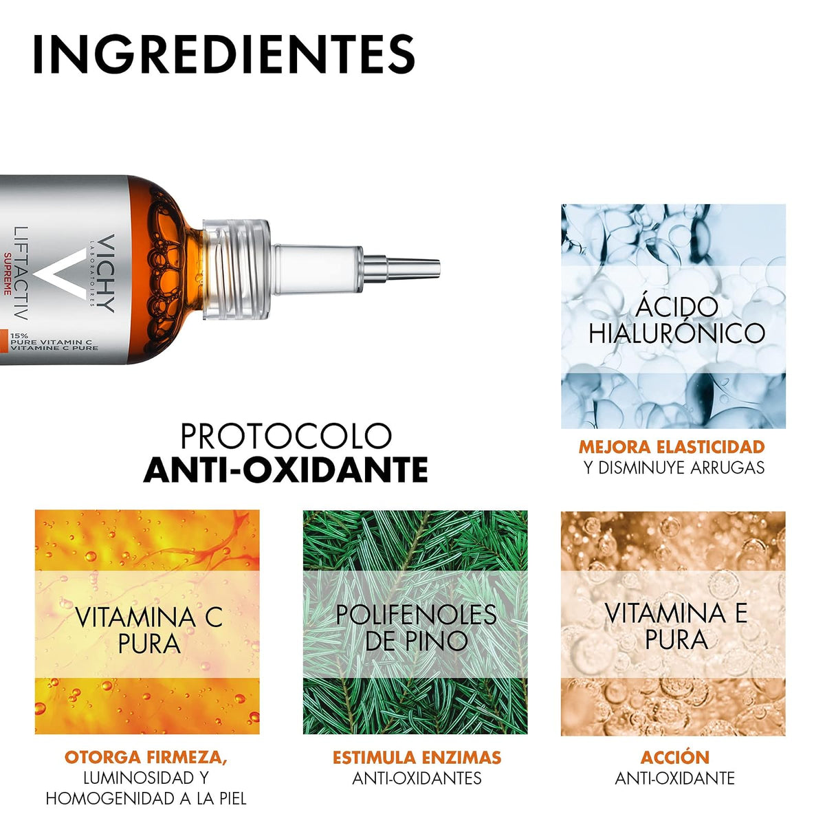 Vichy Liftactiv Vitamina C Pura 16% Sérum Dermatológico Anti-edad 20ml | Antioxidante e Iluminador, con Vitamina C Pura y Activos Anti-Glicación, Piel Radiante para Todo Tipo de Piel