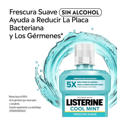 Listerine Enjuague Bucal Cool Mint Zero 1L 3 Pack