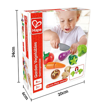 Hape , Accesorios de Cocina de Madera para Niños: Set de Verduras Realistas, Juego Educativo y Divertido para Explorar el Mundo de la Cocina. De 2 a 8 años. E3161