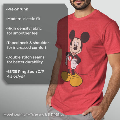 Disney Playera clásica de Manga Corta con gráfico de Mickey Mouse Camiseta para Hombre