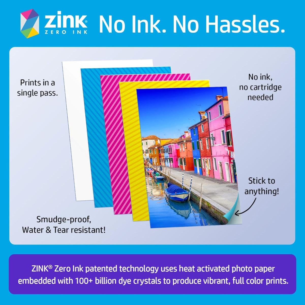 HP Sprocket Portable 2x3 Instant Photo Printer (Black Noir) Zink Paper Bundle