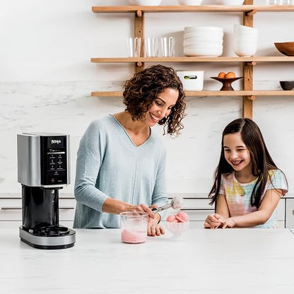 Ninja CREAMi Máquina para Helados 7 Programas 2 Recipientes NC301LAA | Transforma Ingredientes Congelados en Helado Cremoso | 7 Programas en 1 Botón | 2 Recipientes con Tapa