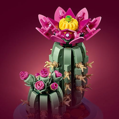 LEGO Cactus en Flor – Planta de Interior Decorativa – Set de Construcción para Mayores de 9 Años – Idea de Regalo para Niñas y Niños – Cactus en Maceta – 11509