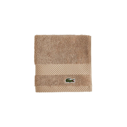Lacoste Heritage Supima Colección de Toallas y Tapete de Baño - Wash Cloth 13x13 - Arena