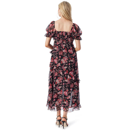 Jessica Simpson Monique Sweetheart Bustier Ruffle Maxi Dress with Full Lining Standard Vestido Mujer