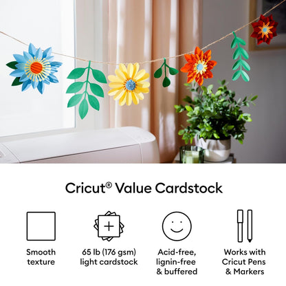 Cricut Value Cardstock, Rainbow Sampler - 12 x 12 pulgadas (75 hojas)