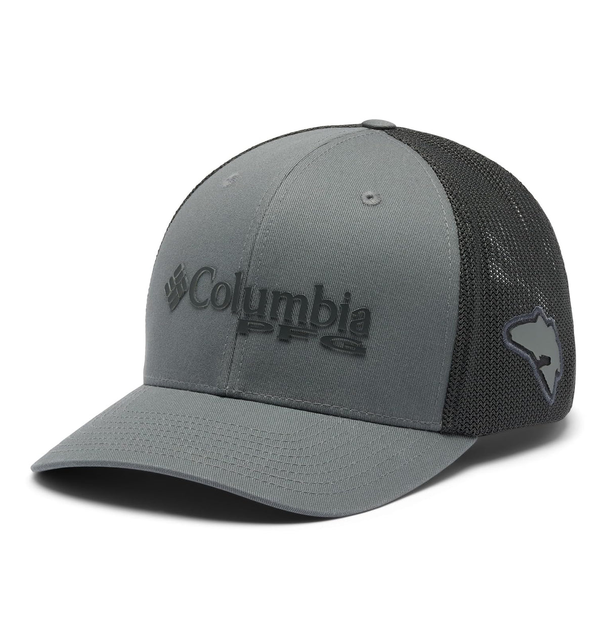 Columbia PFG Logo Mesh Ball Cap Tapa Unisex Adulto - CH - Logotipo apilado de titanio Ii - Shark - Pfg