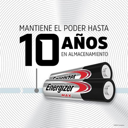 Energizer - Pilas Alcalinas AA, MAX Econopack, 1.5V, Paquete de 20 | Diseñadas para cámaras, consolas, juguetes y dispositivos electrónicos de uso cotidiano.