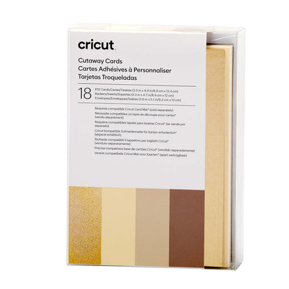 Cricut Cutaway Cards, Tarjetas para Recortar con Respaldo Holográfico - Neutrales - 18 unidades