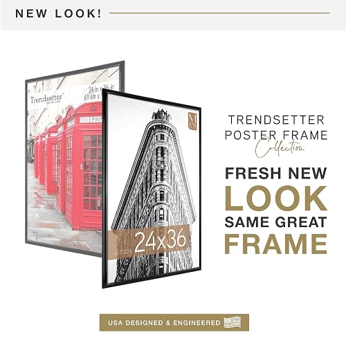 MCS 65549 Trendsetter Poster Frame, 24 by 36-Inch, Black | Trendsetter - Marco de póster para fotos e impresiones artísticas, cuelga vertical u horizontal, 24 x 36 pulgadas