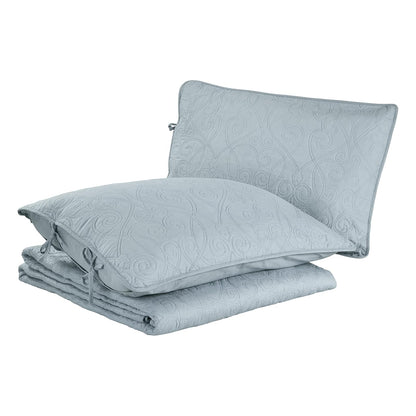 Laura Ashley Felicity Set de edredón, French Country, Completa/Queen, Azul Brisa, 1 uds. por Paquete