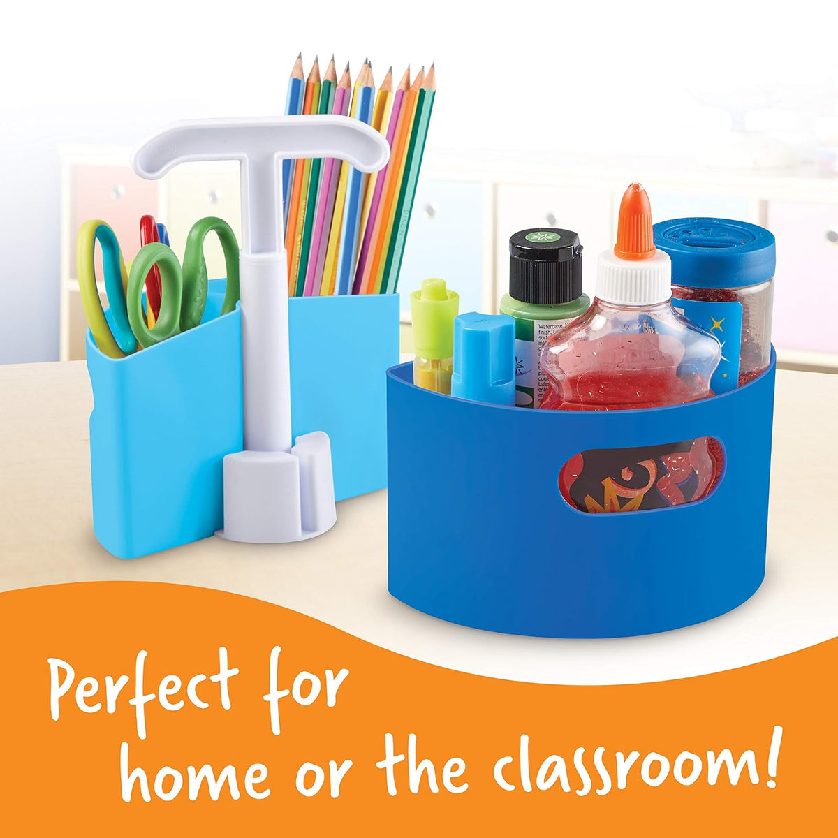 Learning Resources Create-a-Space - Mini Centro de Almacenamiento, Color Azul, para Manualidades, Espacio para Hacer Espacio, Organizador de Profesores, Accesorios para el hogar, Juego de 4 Piezas